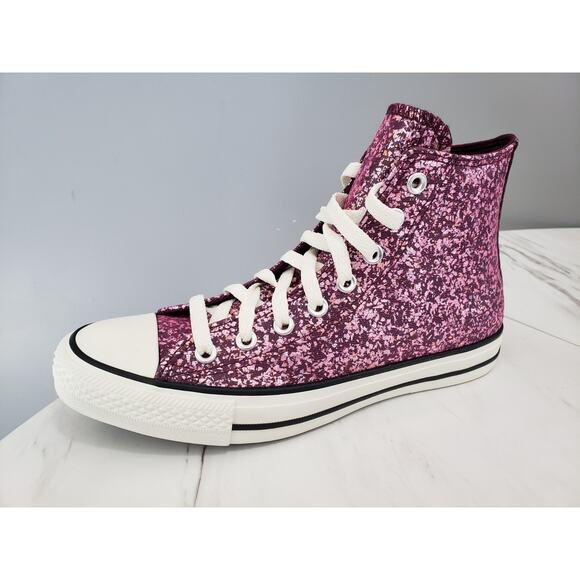 NEW Converse Chuck Taylor All Star Glitter Hi A11137C Orchid Abyss SNEAKER SHOES - Picture 5 of 8